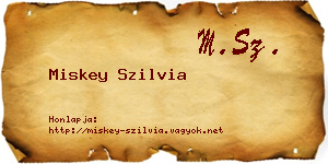 Miskey Szilvia névjegykártya
